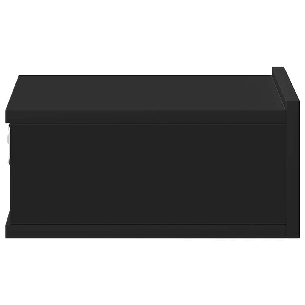 Mesa de cabeceira suspensa 2 pcs derivados de madeira preto