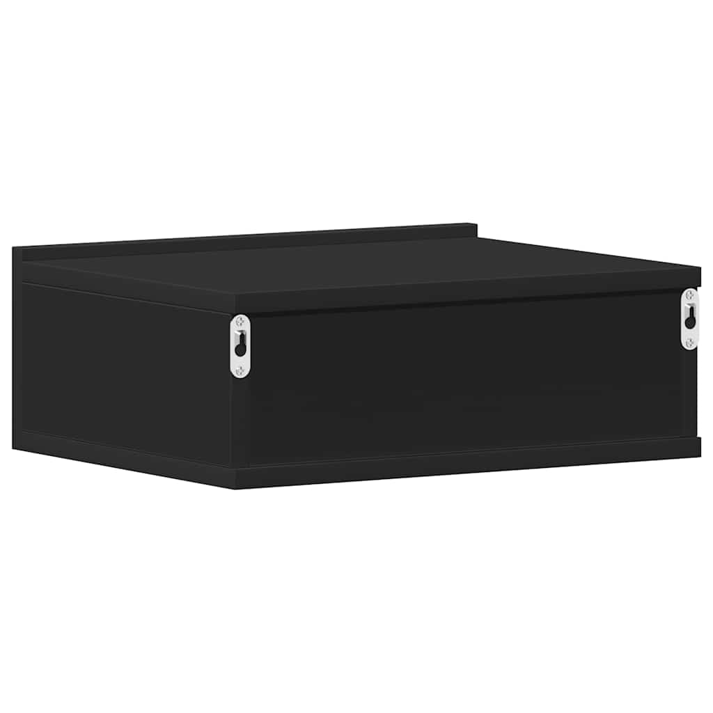 Mesa de cabeceira suspensa 2 pcs derivados de madeira preto