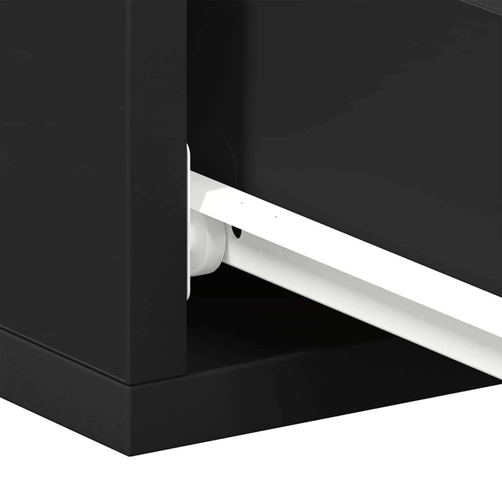 Mesa de cabeceira suspensa 2 pcs derivados de madeira preto