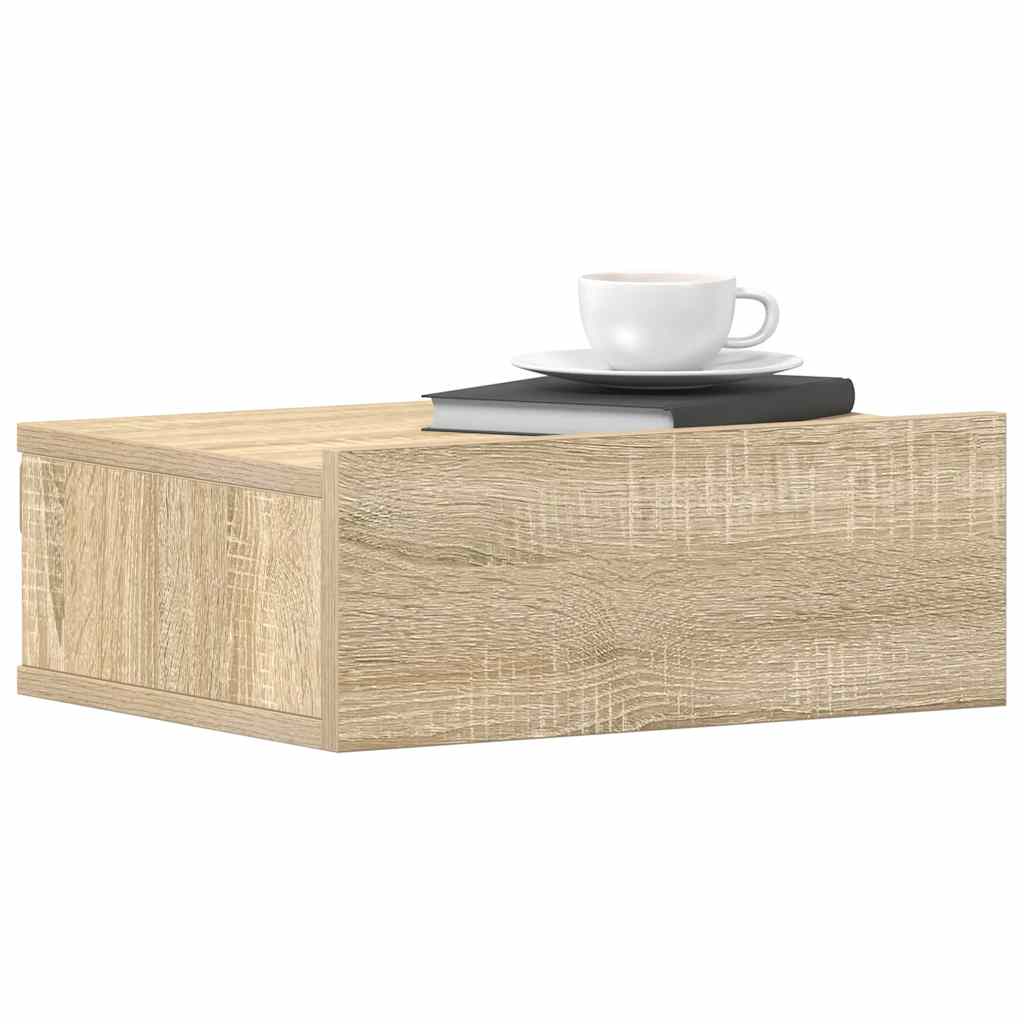 Mesa cabeceira suspensa 2 pcs derivados madeira carvalho sonoma