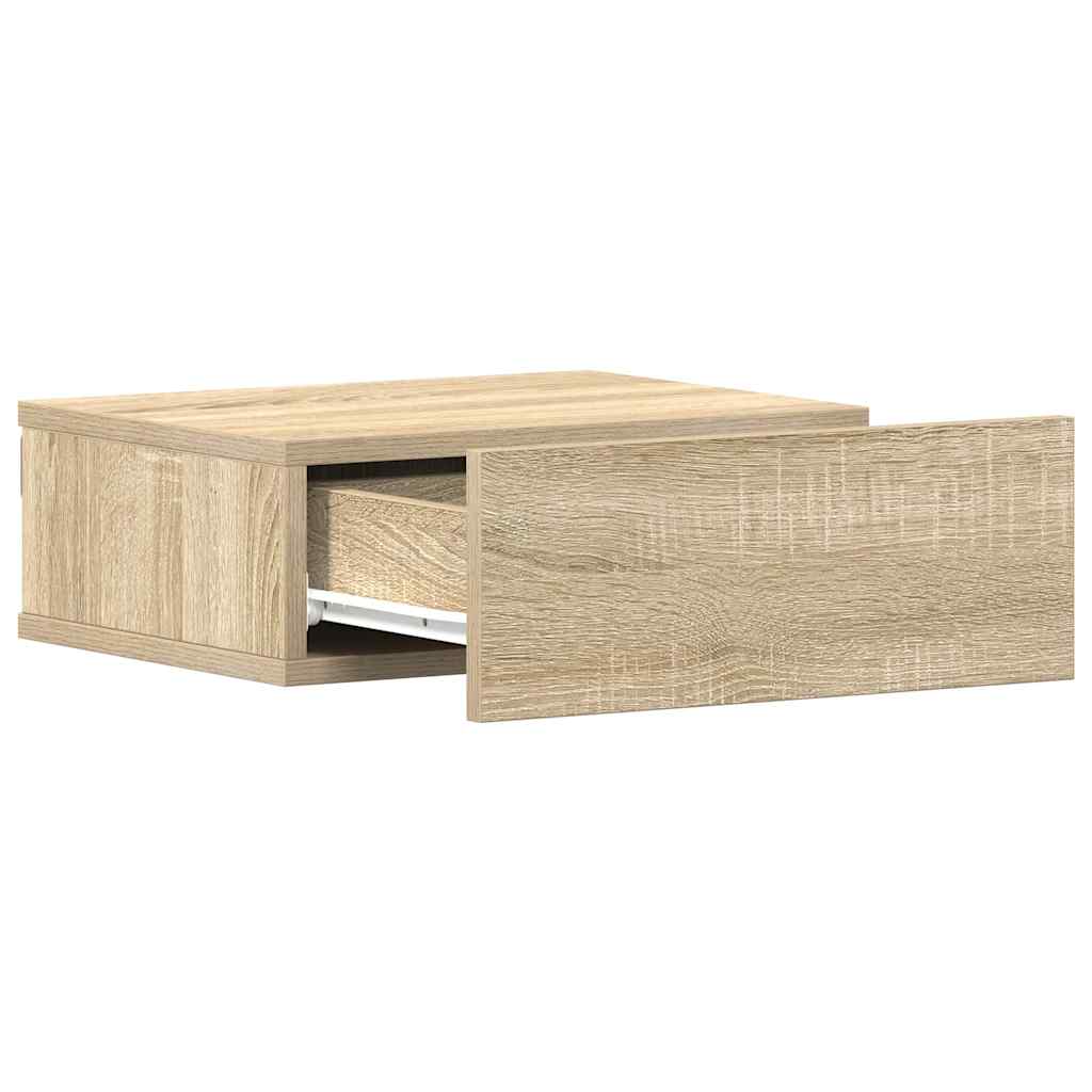 Mesa cabeceira suspensa 2 pcs derivados madeira carvalho sonoma