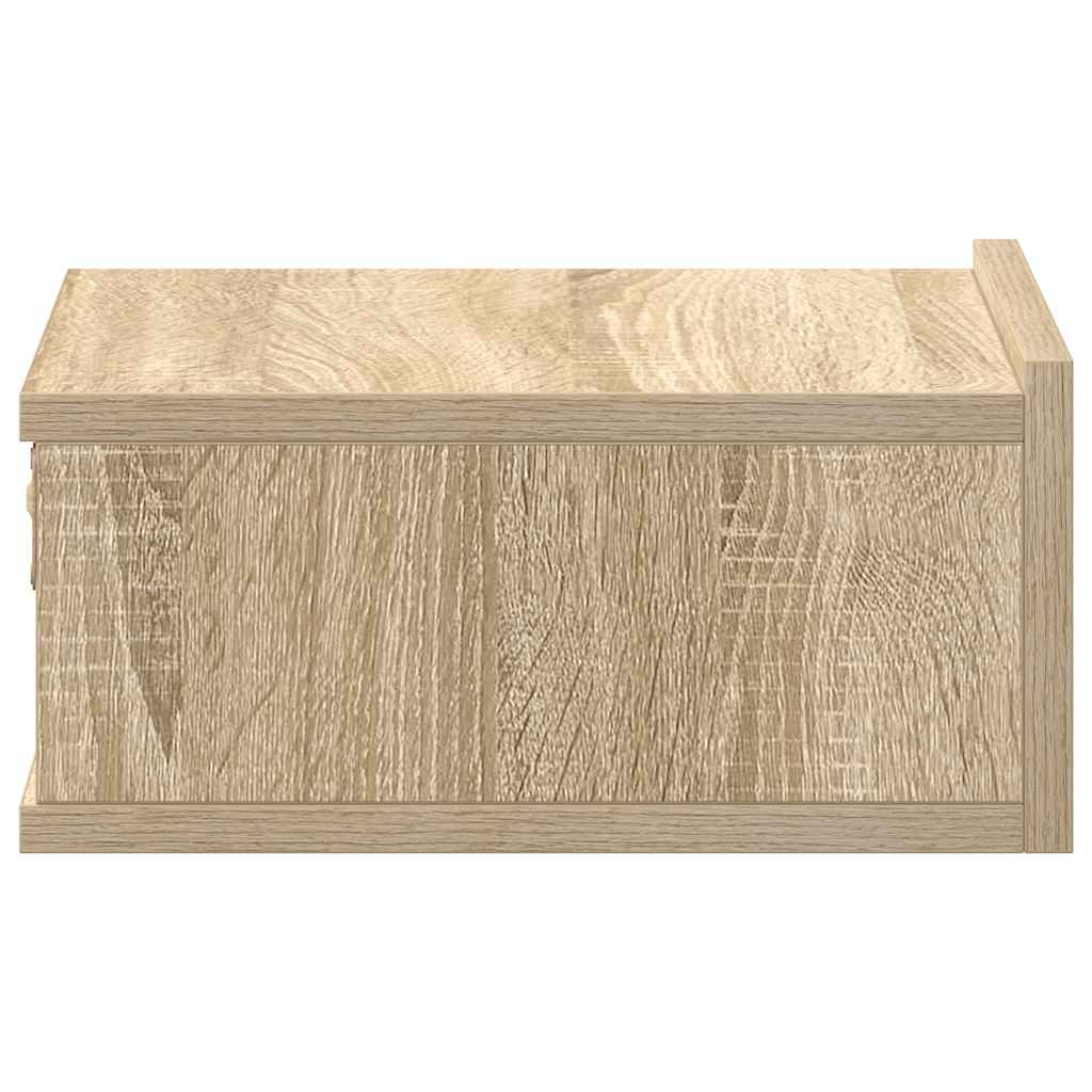 Mesa cabeceira suspensa 2 pcs derivados madeira carvalho sonoma