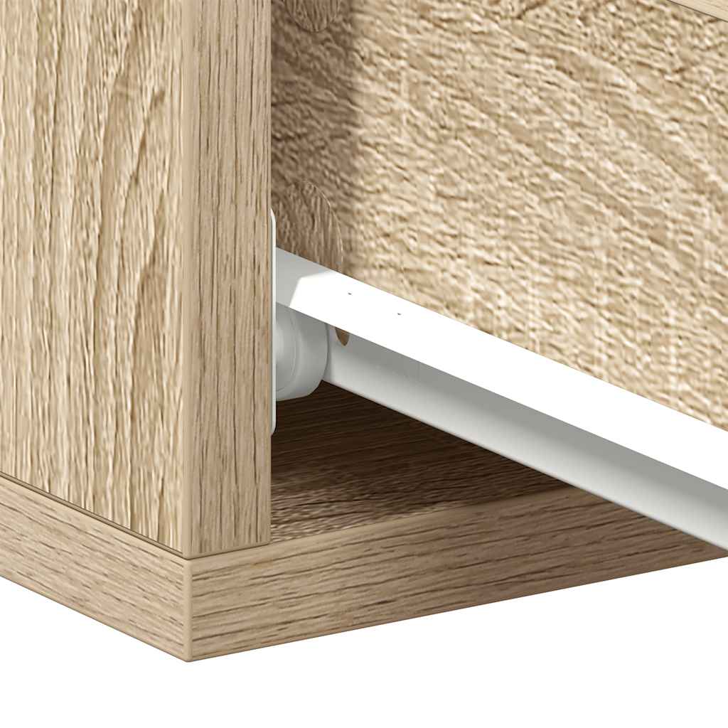 Mesa cabeceira suspensa 2 pcs derivados madeira carvalho sonoma