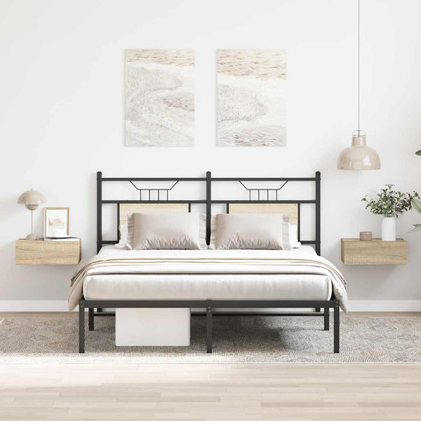 Mesa cabeceira suspensa 2 pcs derivados madeira carvalho sonoma