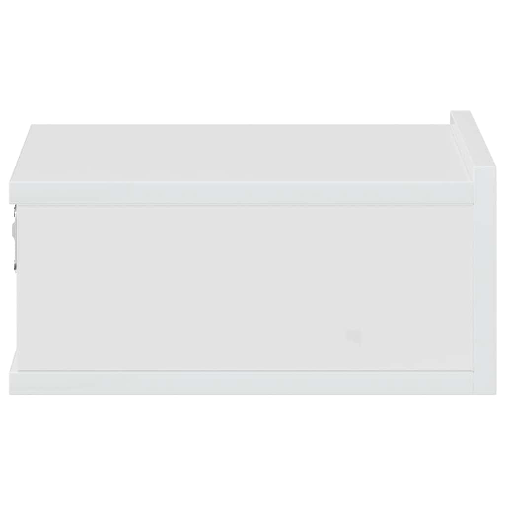 Mesas de cabeceira suspensas 2 pcs 40x30x15 cm branco brilhante