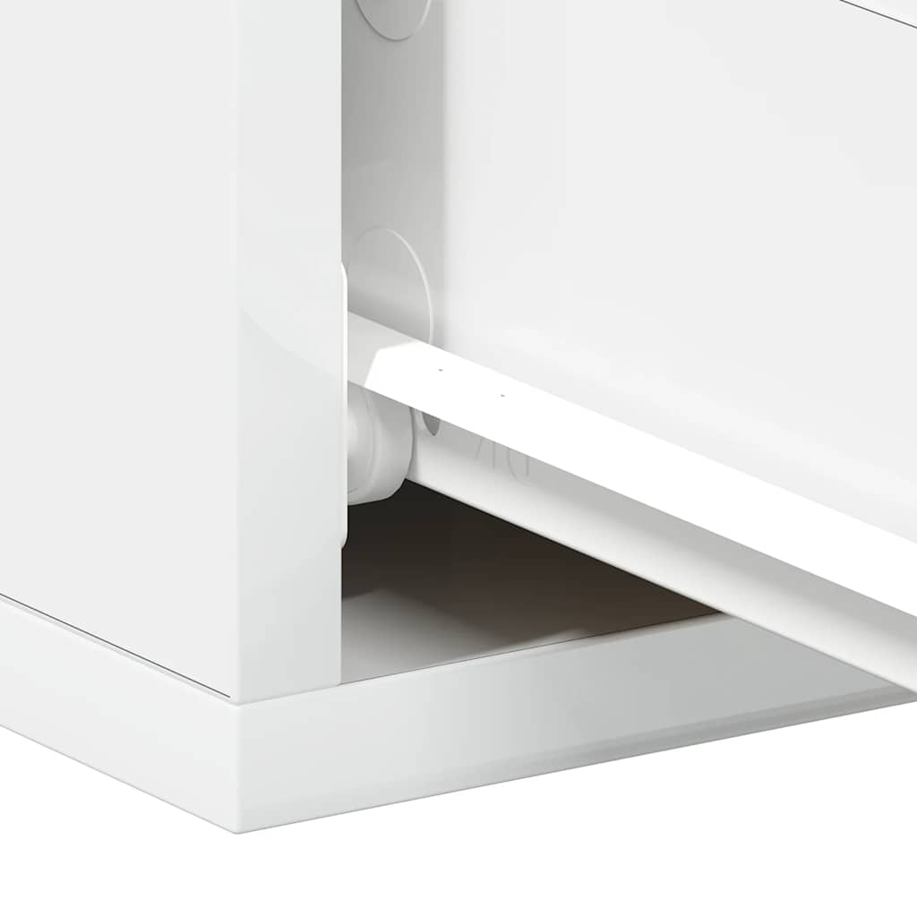 Mesas de cabeceira suspensas 2 pcs 40x30x15 cm branco brilhante