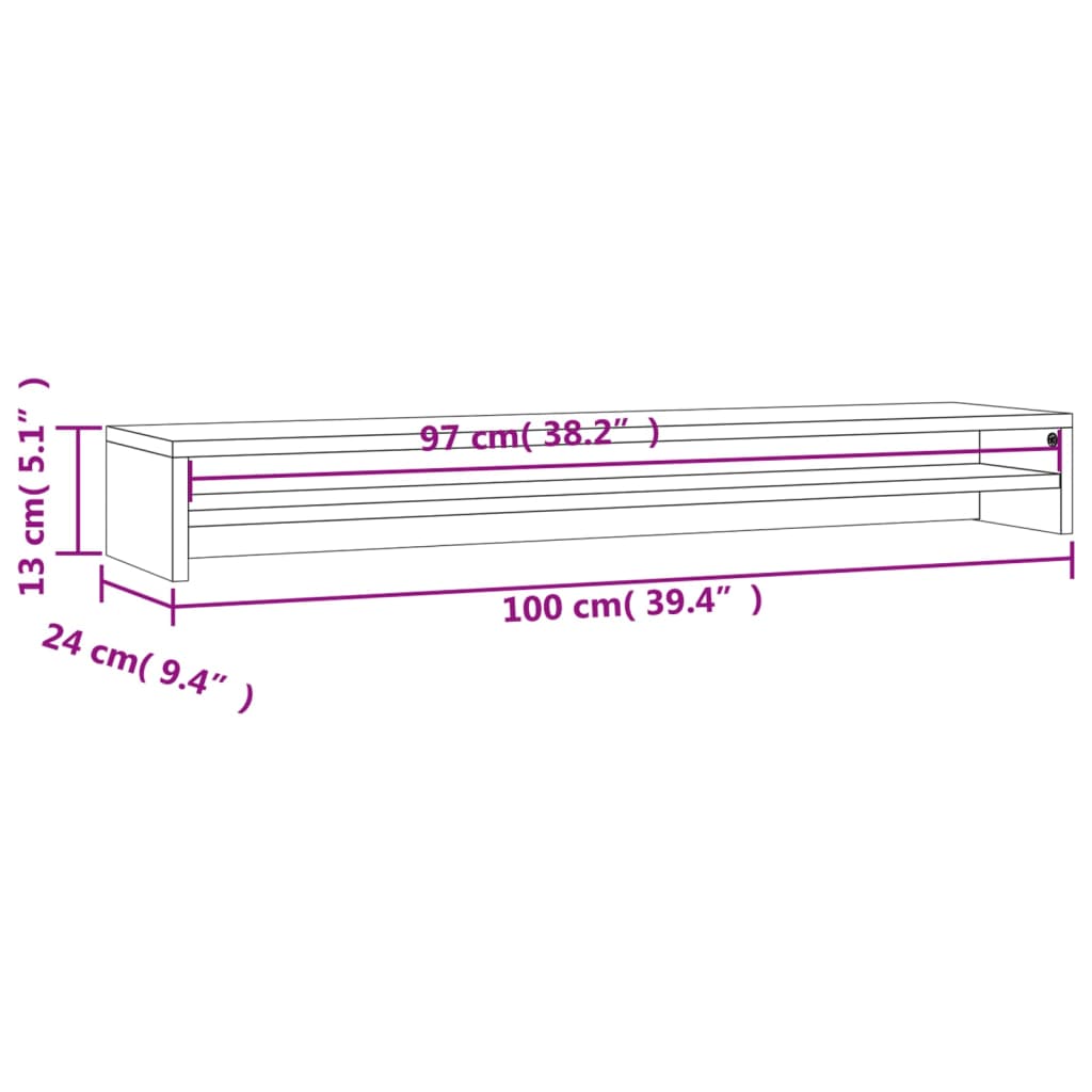 Suporte para monitor 100x24x13cm deriv. madeira carvalho sonoma