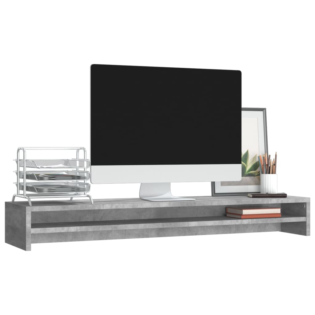Suporte para monitor derivados de madeira cinzento cimento