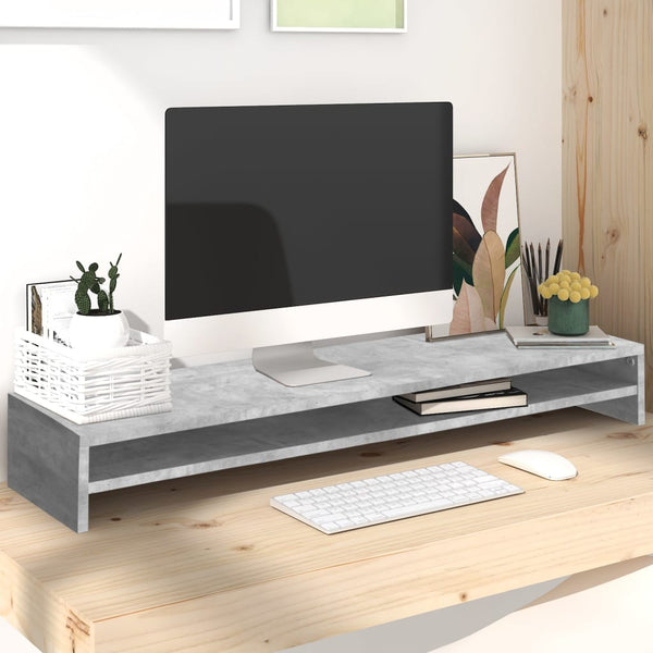Suporte para monitor derivados de madeira cinzento cimento