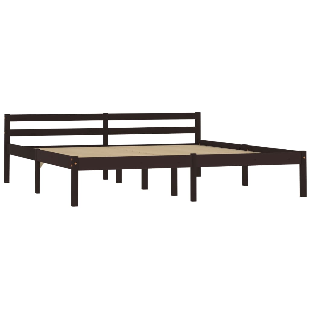 Estrutura de cama 160x200 cm pinho maciço castanho-escuro