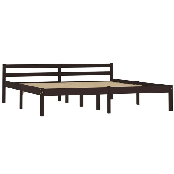 Estrutura de cama 160x200 cm pinho maciço castanho-escuro