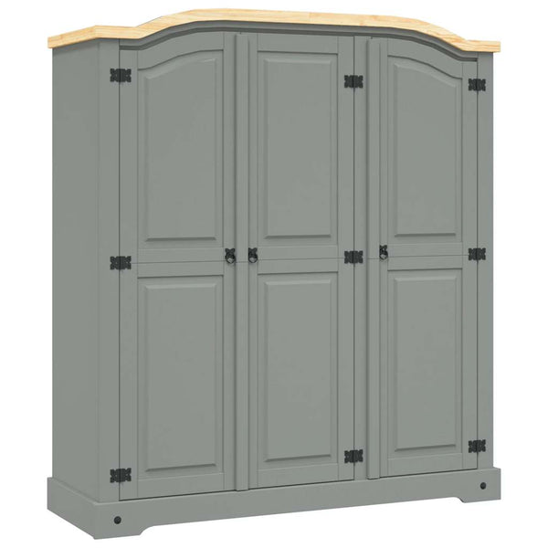 Roupeiro Corona Range pinho mexicano com 3 portas cinzento