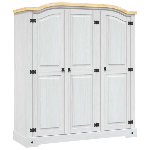 Roupeiro Corona Range pinho mexicano com 3 portas branco