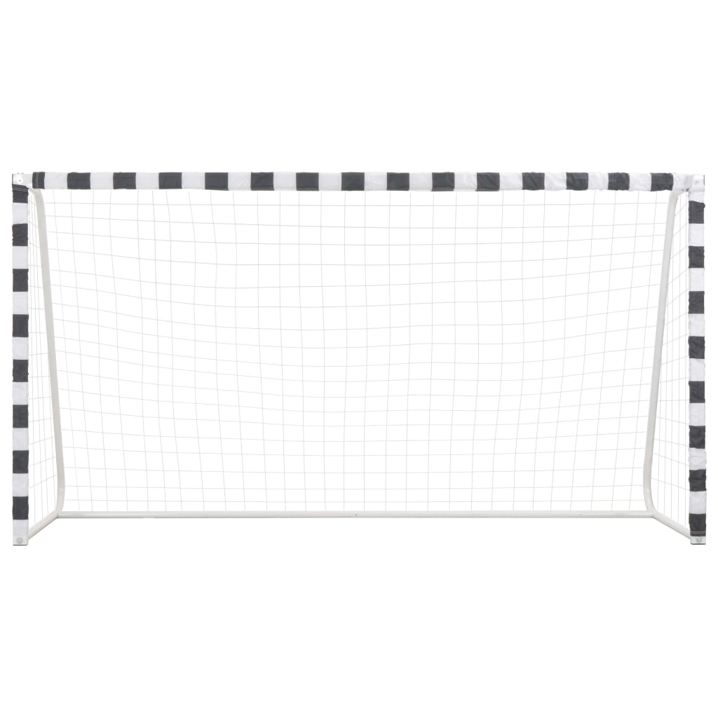Baliza de futebol 300x160x90 cm metal preto e branco