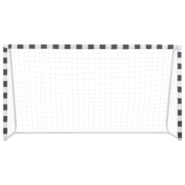 Baliza de futebol 300x160x90 cm metal preto e branco