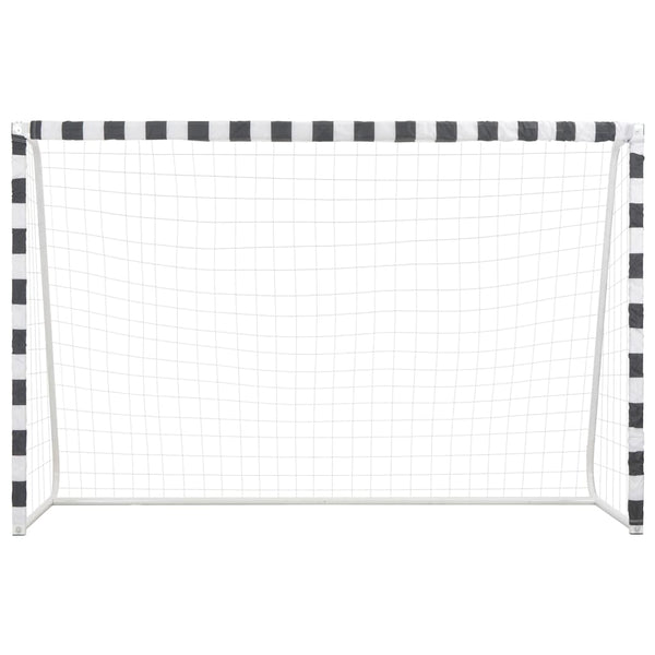 Baliza de futebol 300x200x90 cm metal preto e branco