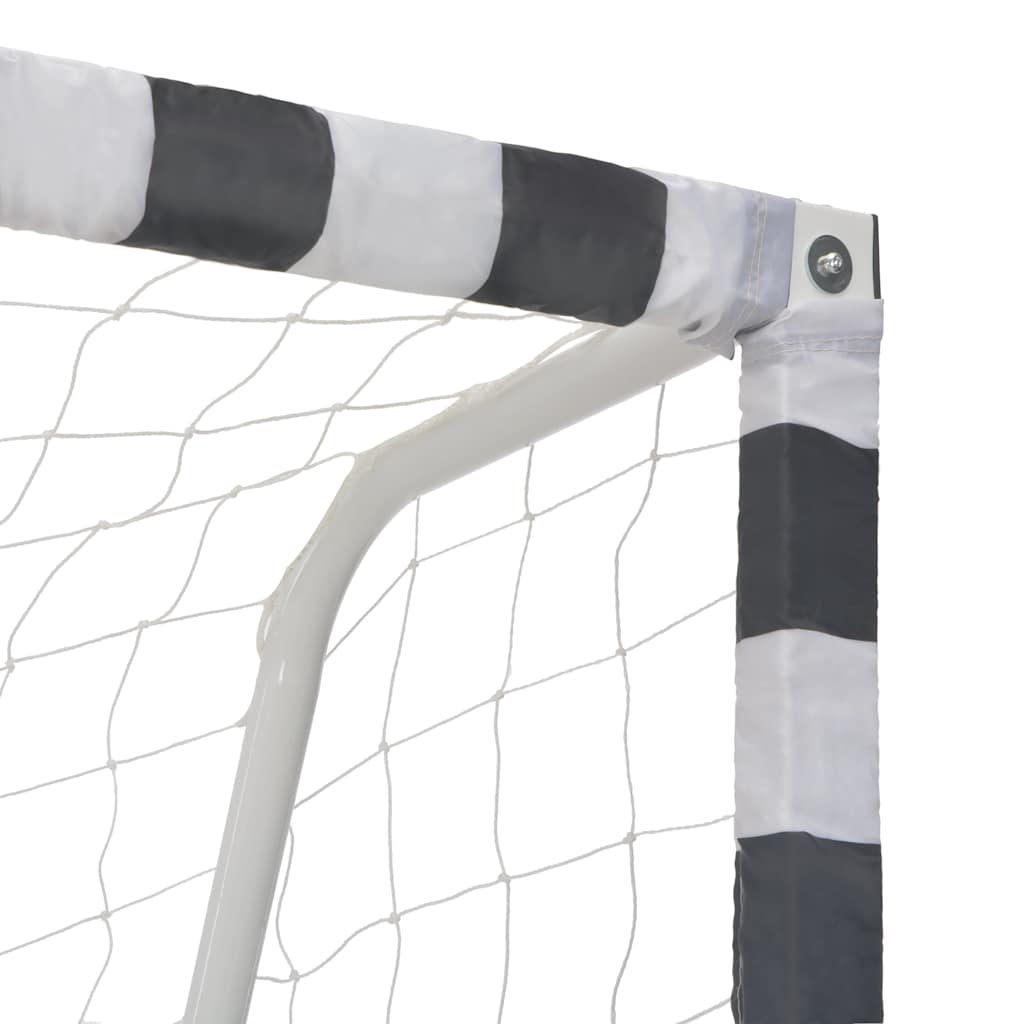 Baliza de futebol 300x200x90 cm metal preto e branco