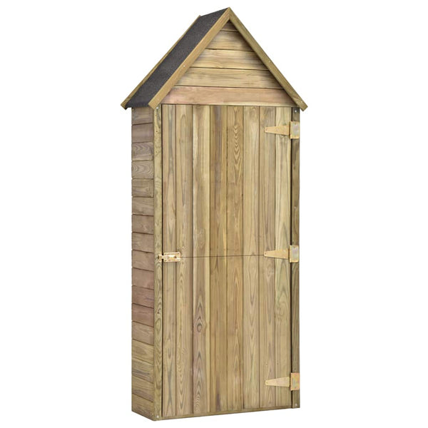 Abrigo ferramentas jardim porta 69,5x32x178cm pinho impregnado