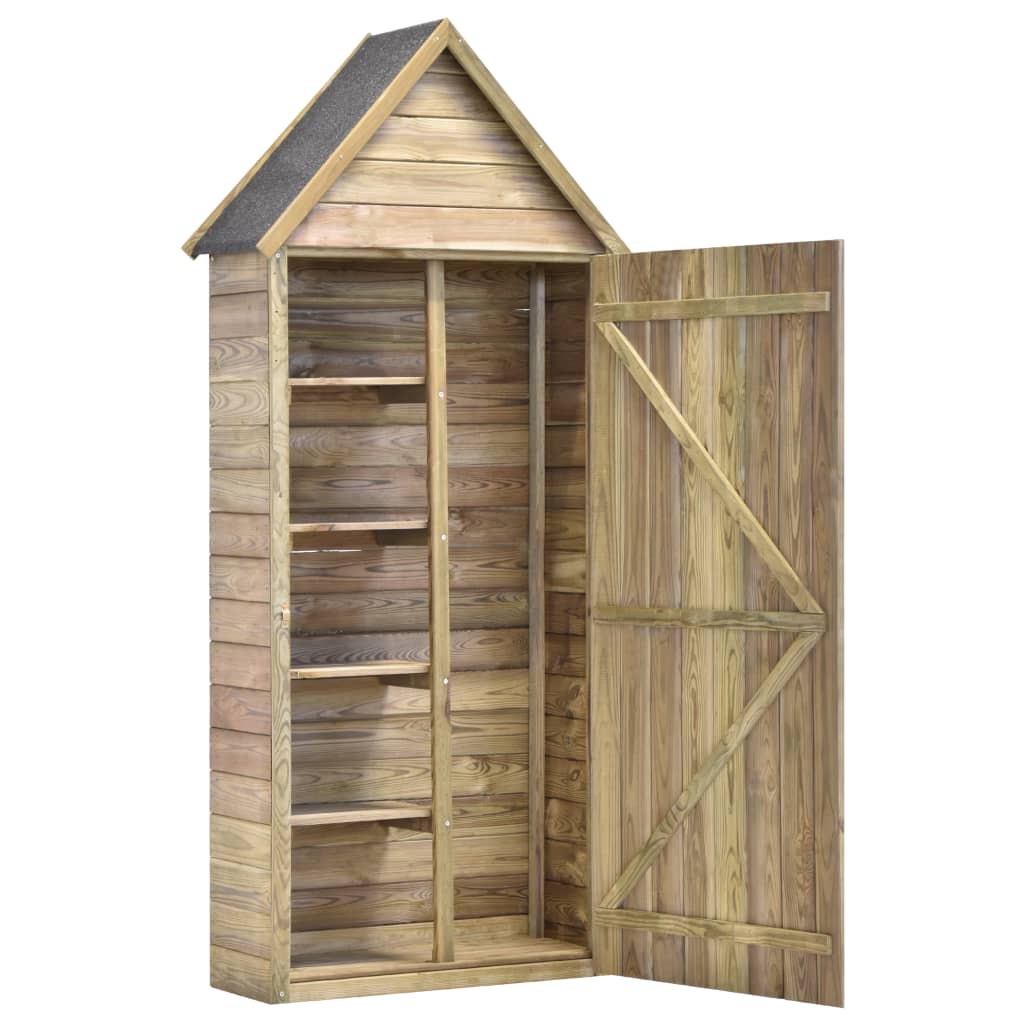 Abrigo ferramentas jardim porta 69,5x32x178cm pinho impregnado