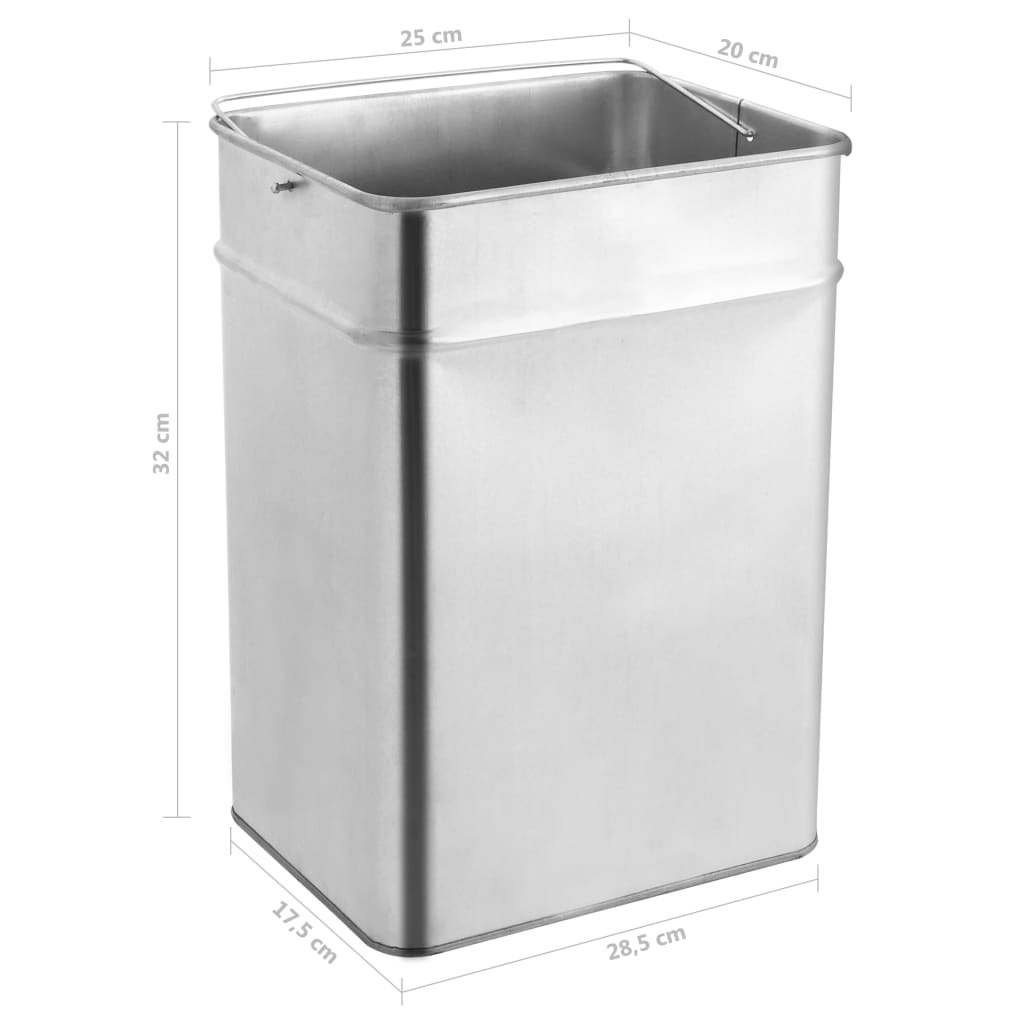 Caixote do lixo com cinzeiro para hotel 45 L aço preto