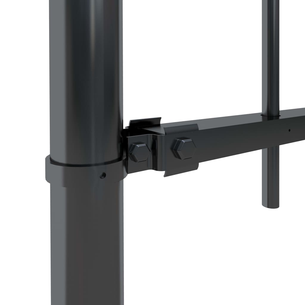 Cerca de jardim com topo em forma de lança em aço 537x120 cm, preta