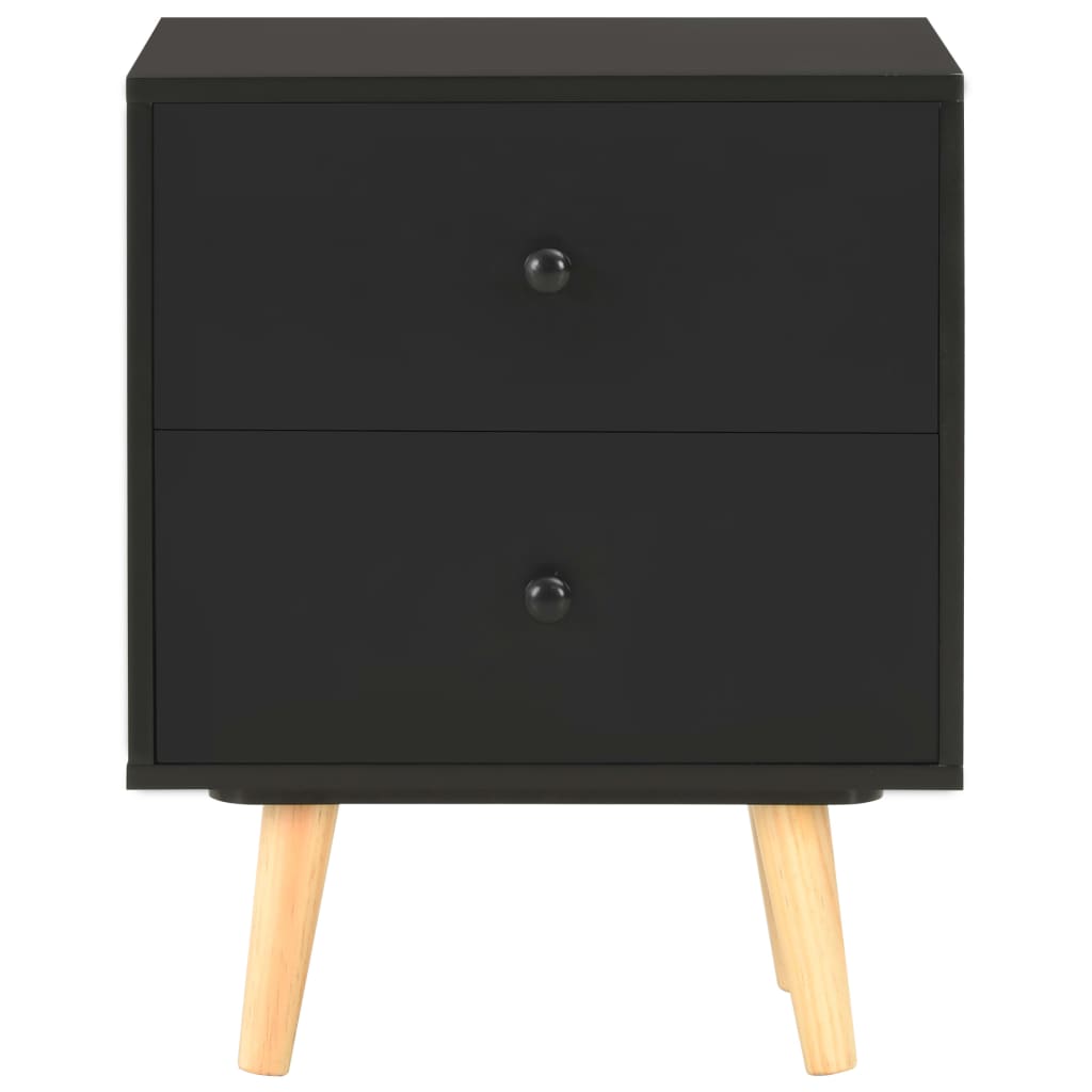 Mesas de cabeceira 2 pcs 40x30x50 cm pinho maciço preto