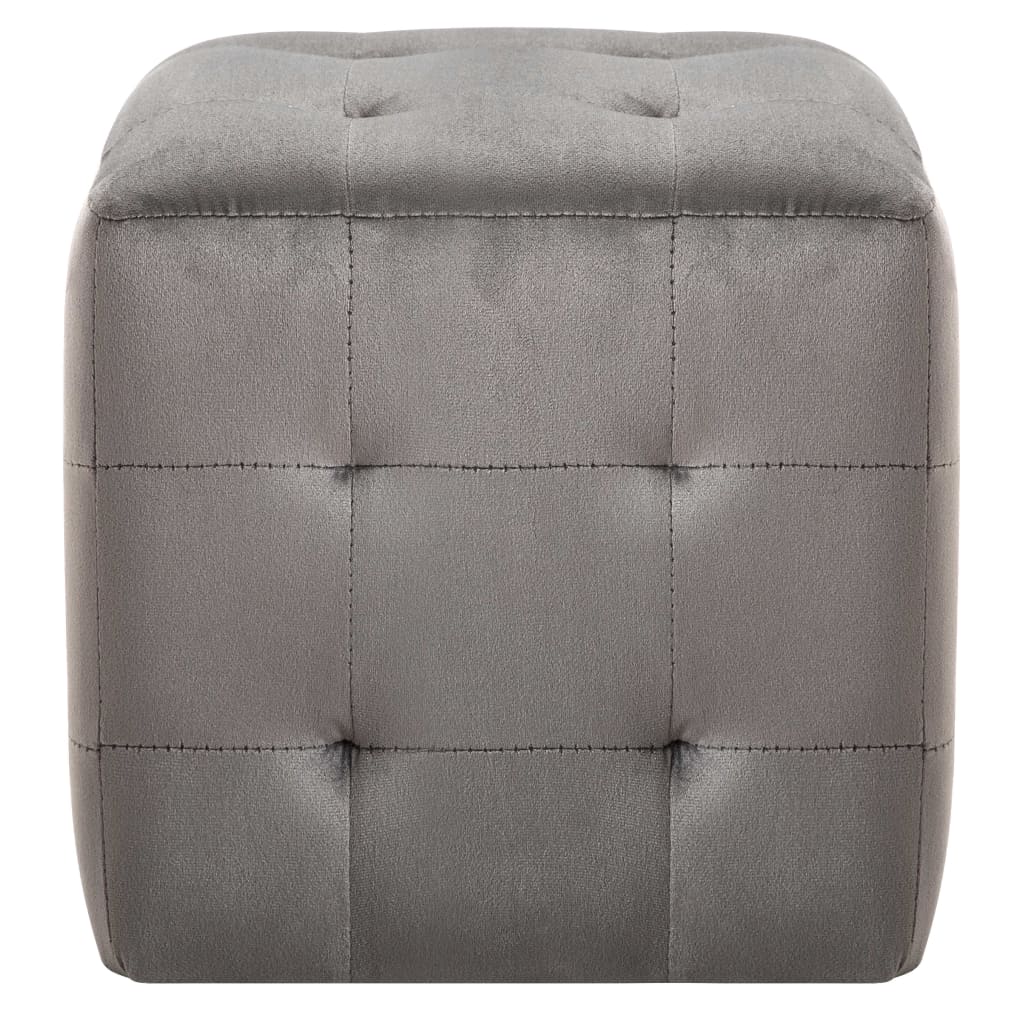 Pufe 2 pcs 30x30x30 cm veludo cinzento