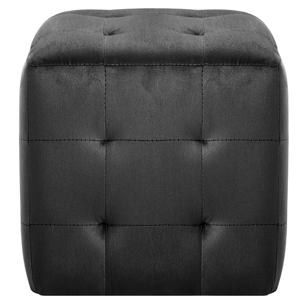 Pufe 2 pcs 30x30x30 cm veludo preto