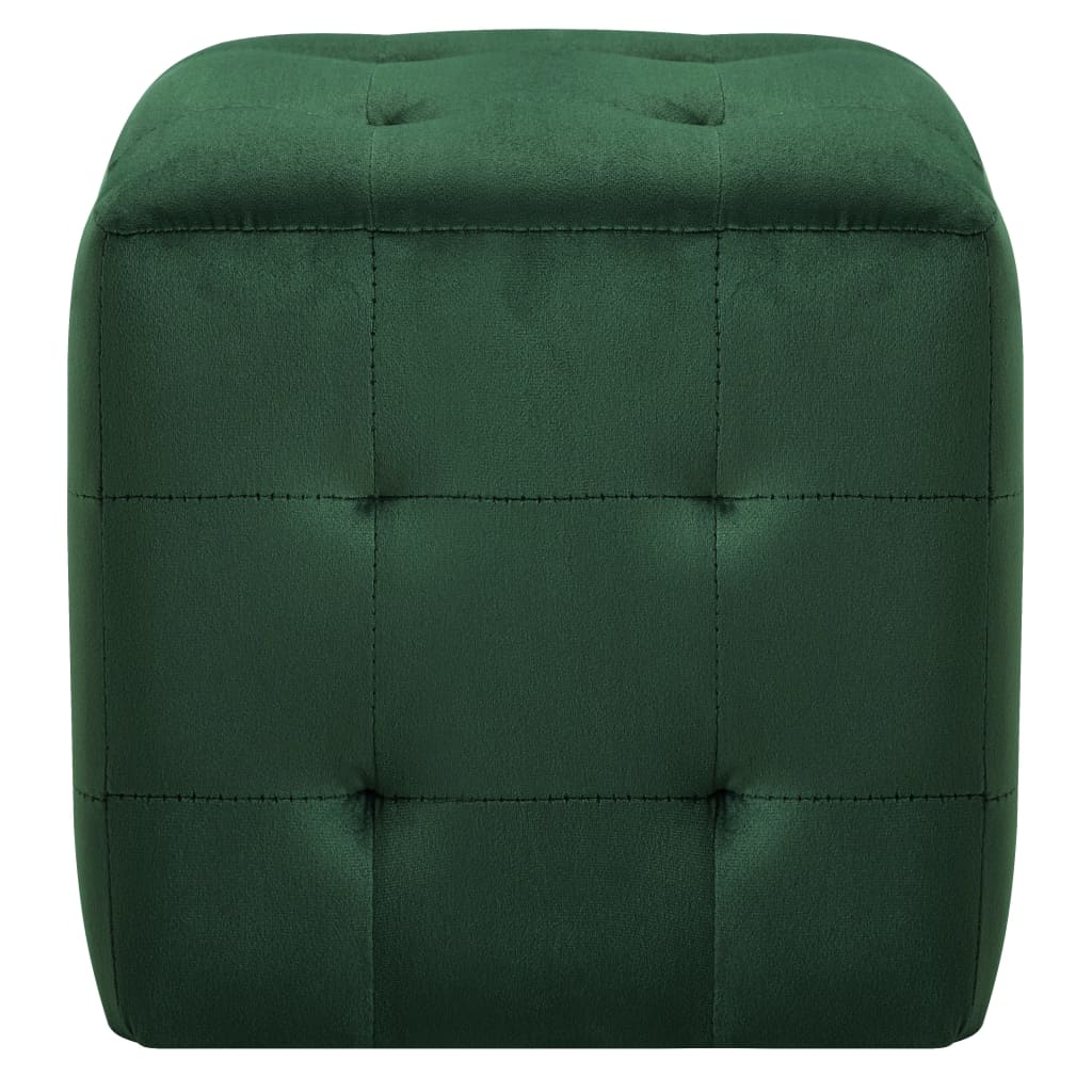 Pufe 2 pcs 30x30x30 cm veludo verde