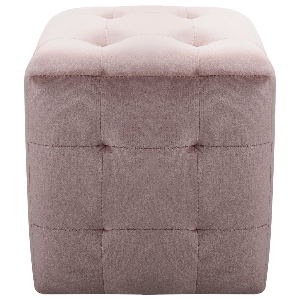 Pufe 2 pcs 30x30x30 cm veludo rosa