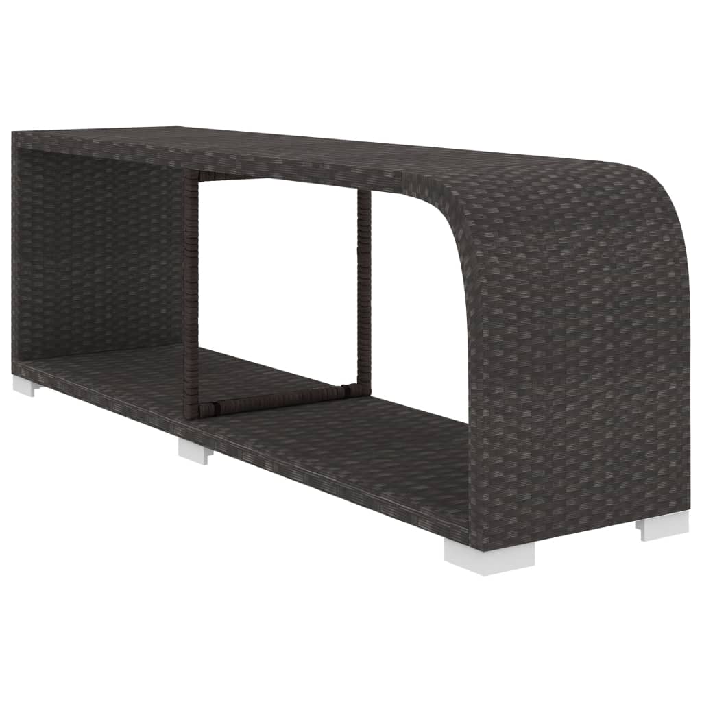 10 pcs conjunto lounge de jardim c/ almofadões vime PE preto