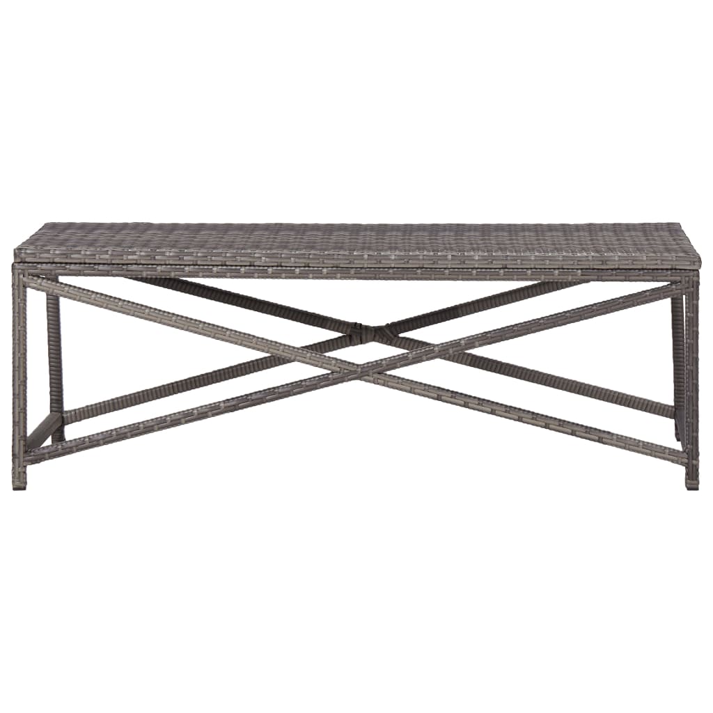 Banco de jardim 120 cm vime PE cinzento