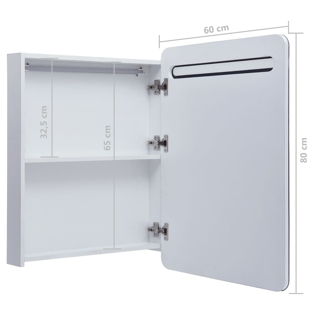 Armário espelhado para casa de banho com LED 60x11x80 cm