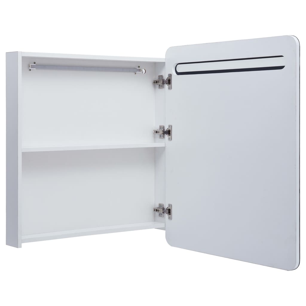 Armário espelhado para casa de banho com LED 68x9x80 cm