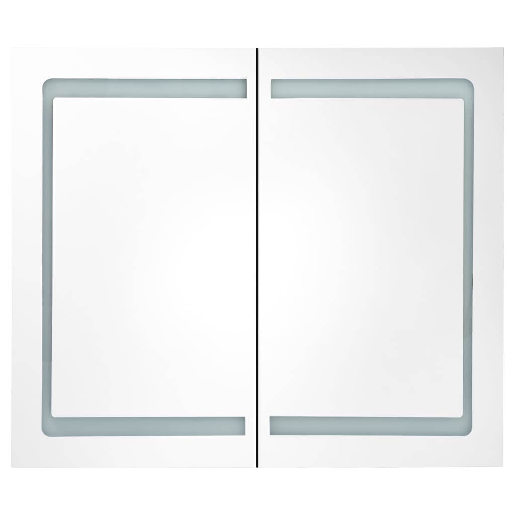 Armário espelhado para casa de banho com LED 80x12,2x68 cm