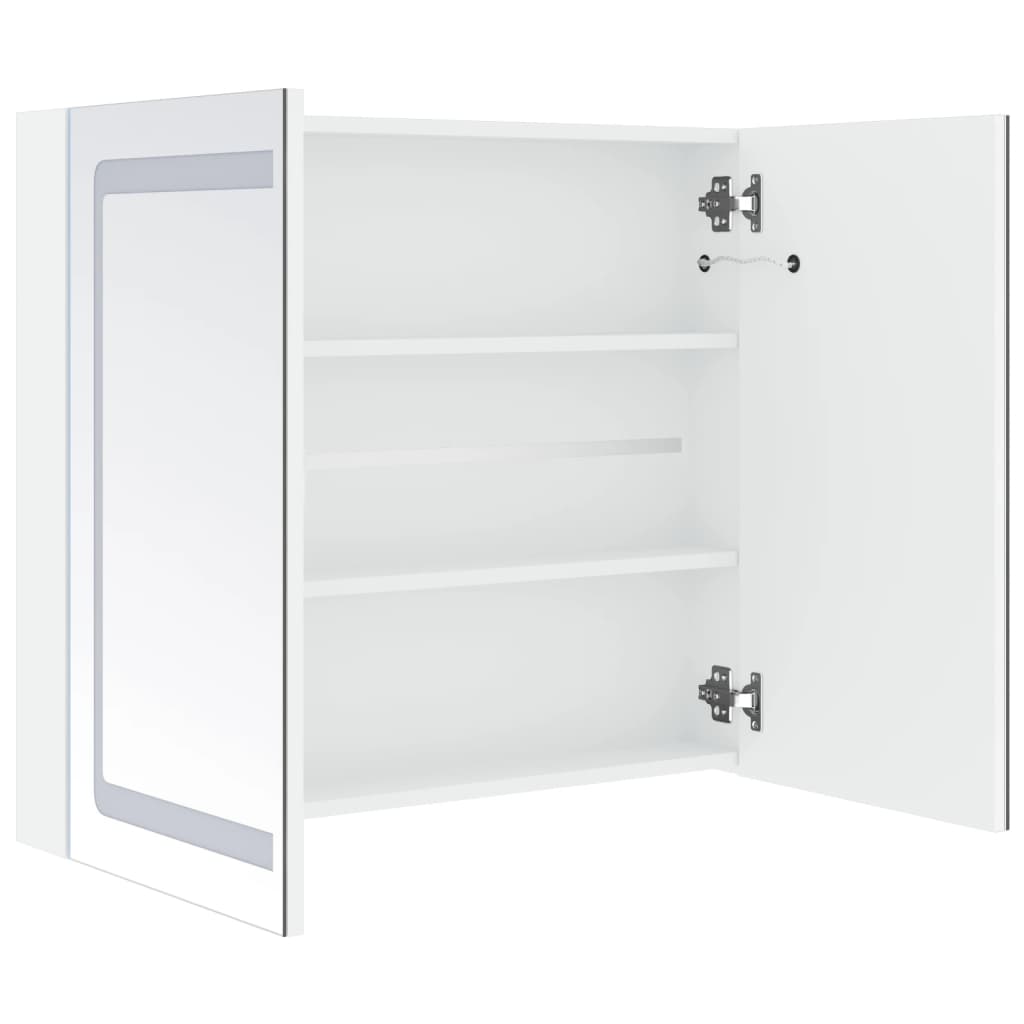 Armário espelhado para casa de banho com LED 80x12,2x68 cm