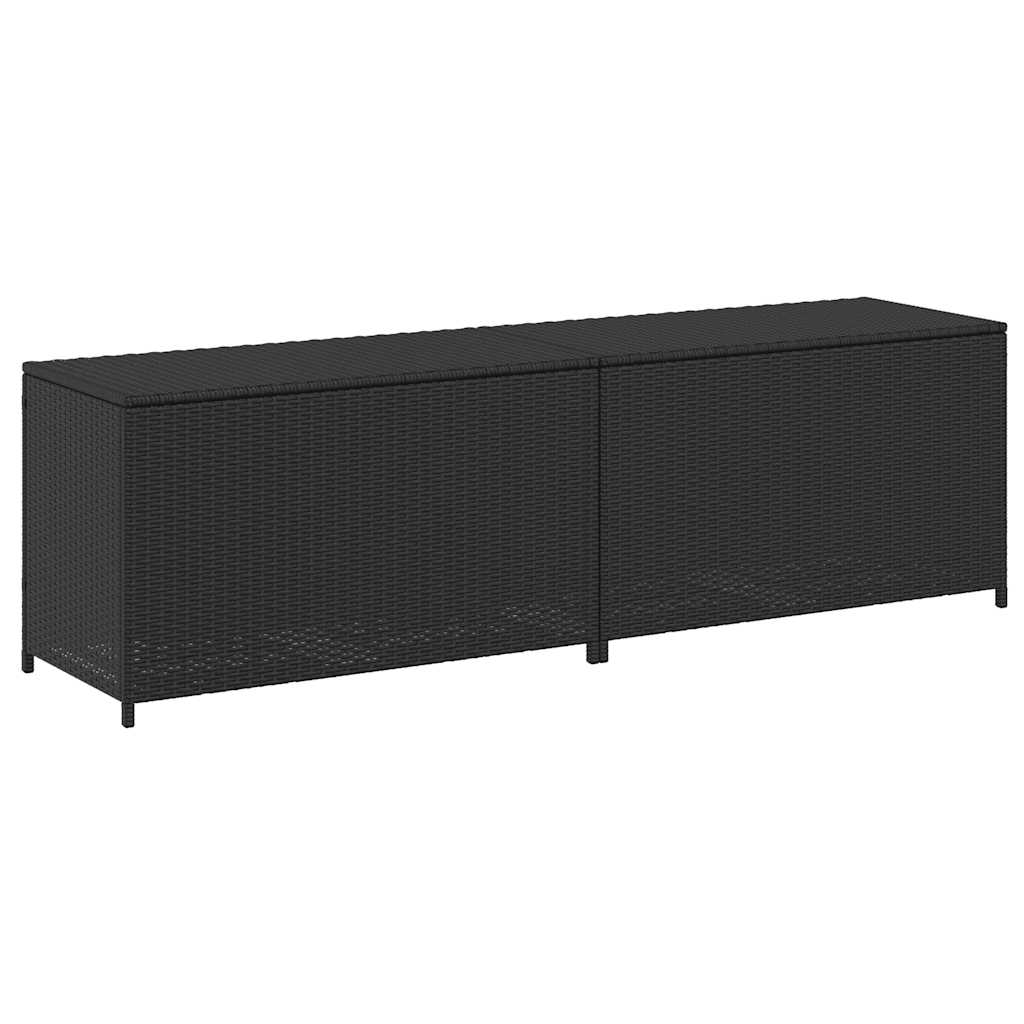 Caixa de arrumação para jardim 200x50x60 cm vime PE preto