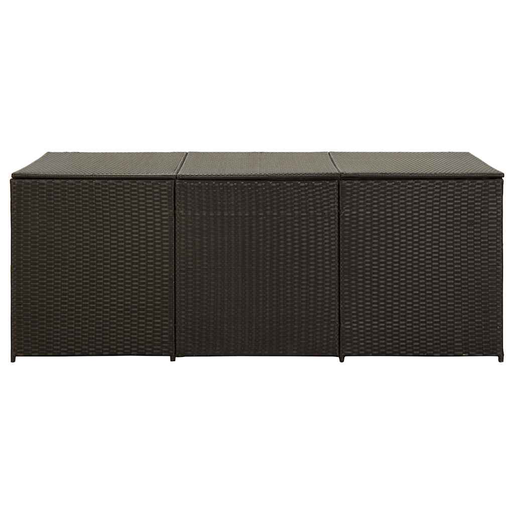 Caixa de arrumação para jardim 180x90x70 cm vime PE castanho