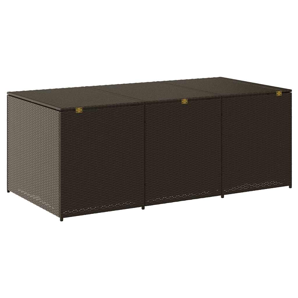 Caixa de arrumação para jardim 180x90x70 cm vime PE castanho