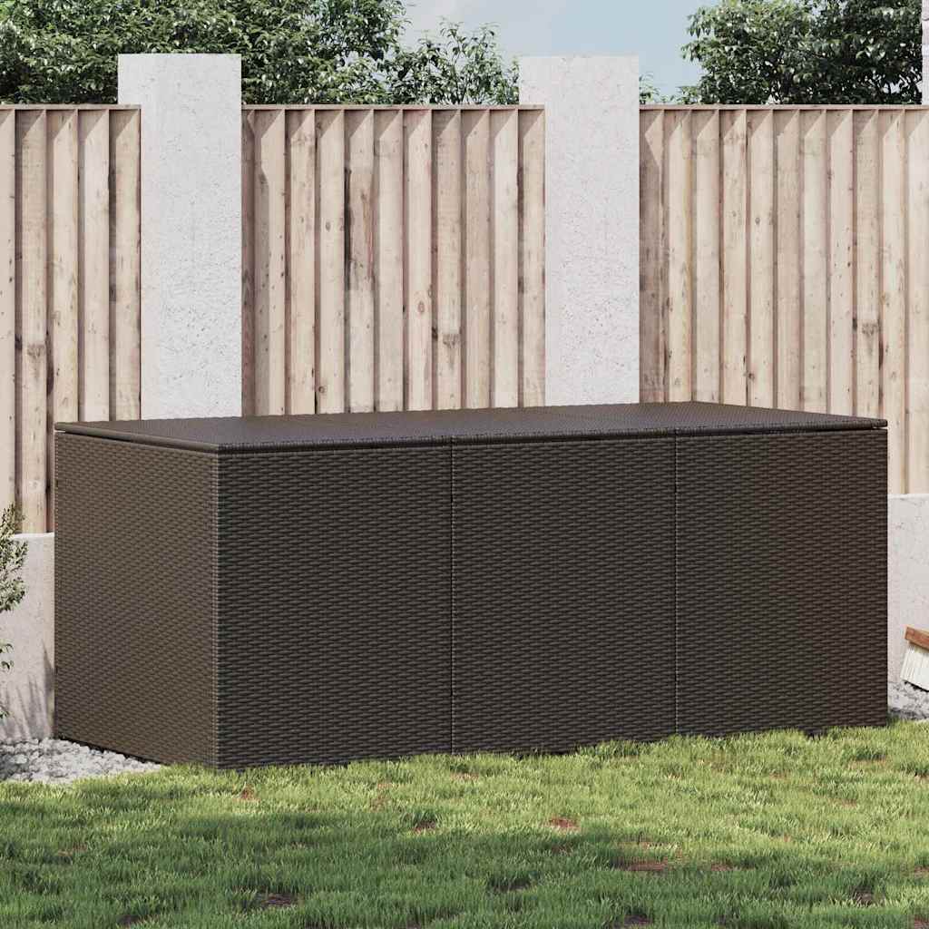Caixa de arrumação para jardim 180x90x70 cm vime PE castanho