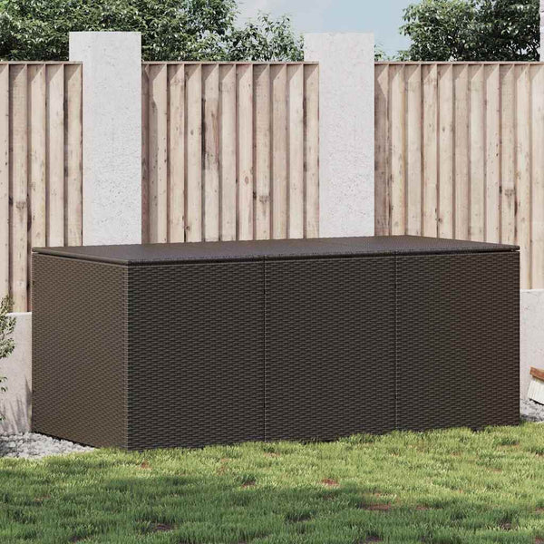 Caixa de arrumação para jardim 180x90x70 cm vime PE castanho