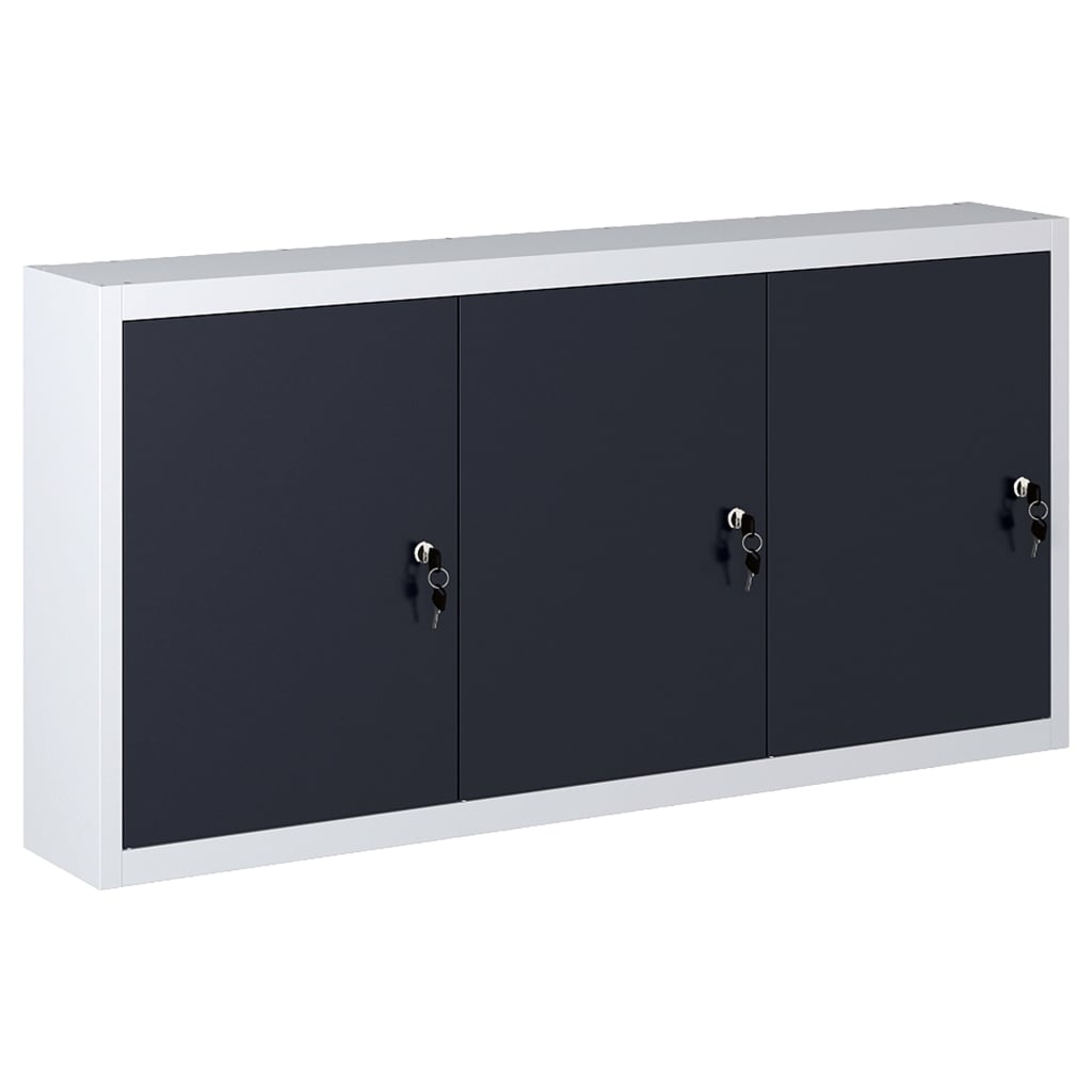 Armário ferramentas parede industrial metal cinzento e preto