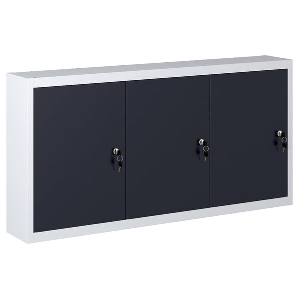 Armário ferramentas parede industrial metal cinzento e preto