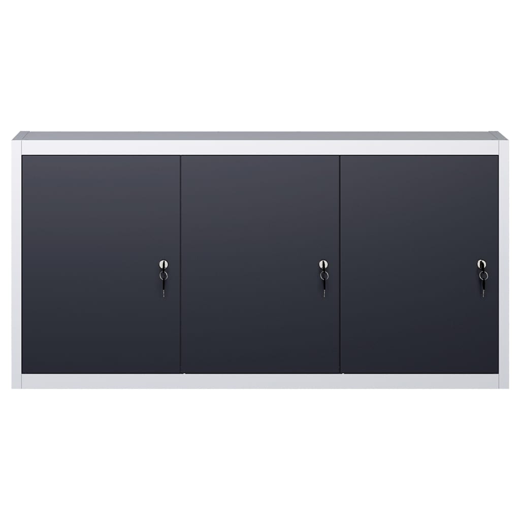 Armário ferramentas parede industrial metal cinzento e preto