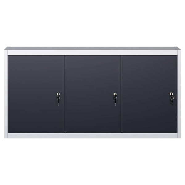 Armário ferramentas parede industrial metal cinzento e preto