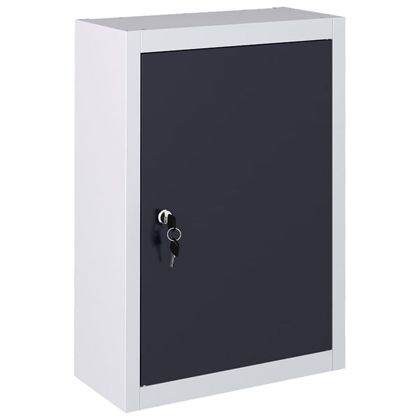 Armário ferramentas industrial de parede metal cinzento e preto