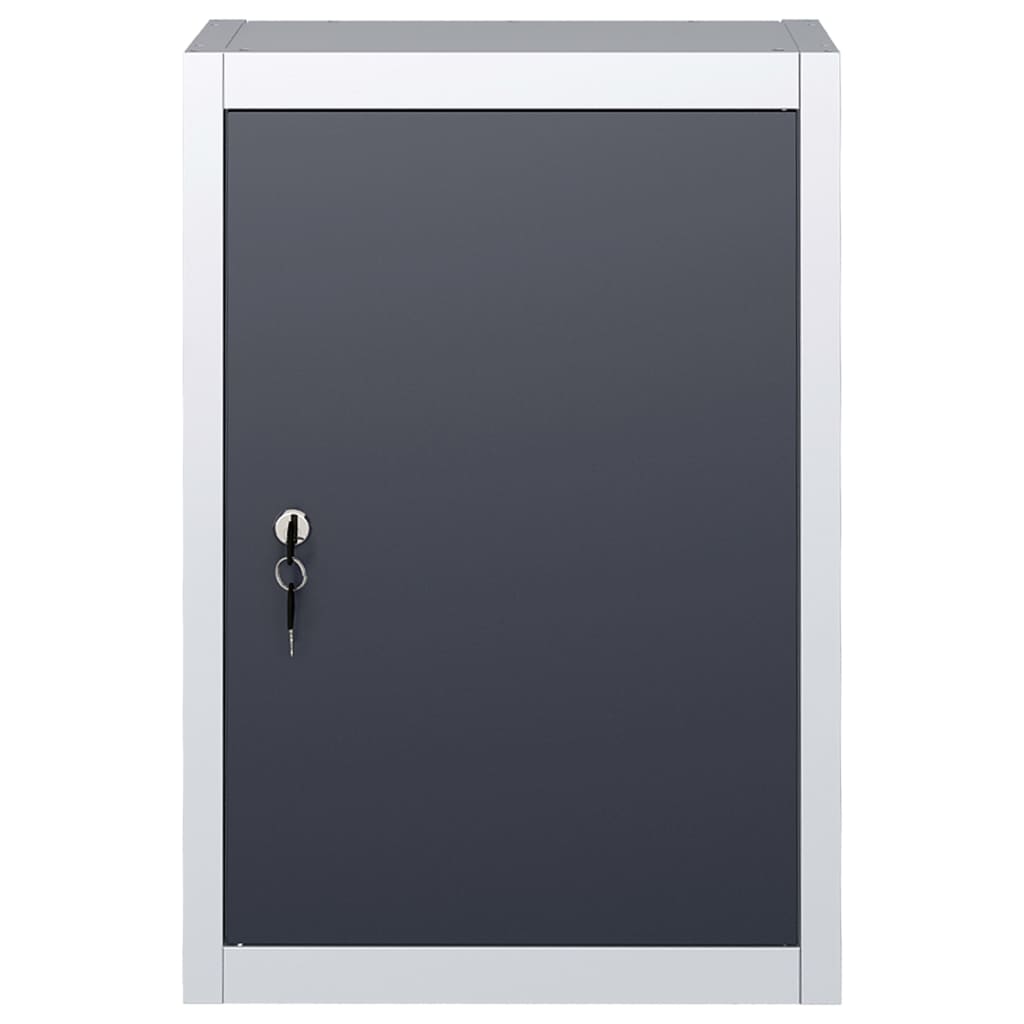 Armário ferramentas industrial de parede metal cinzento e preto