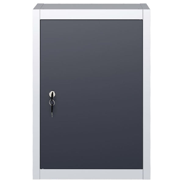 Armário ferramentas industrial de parede metal cinzento e preto