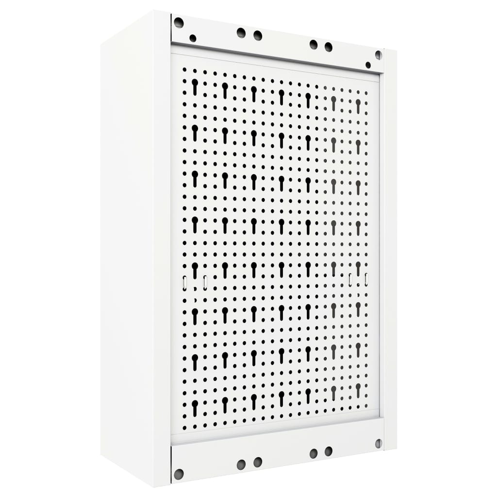 Armário ferramentas industrial de parede metal cinzento e preto