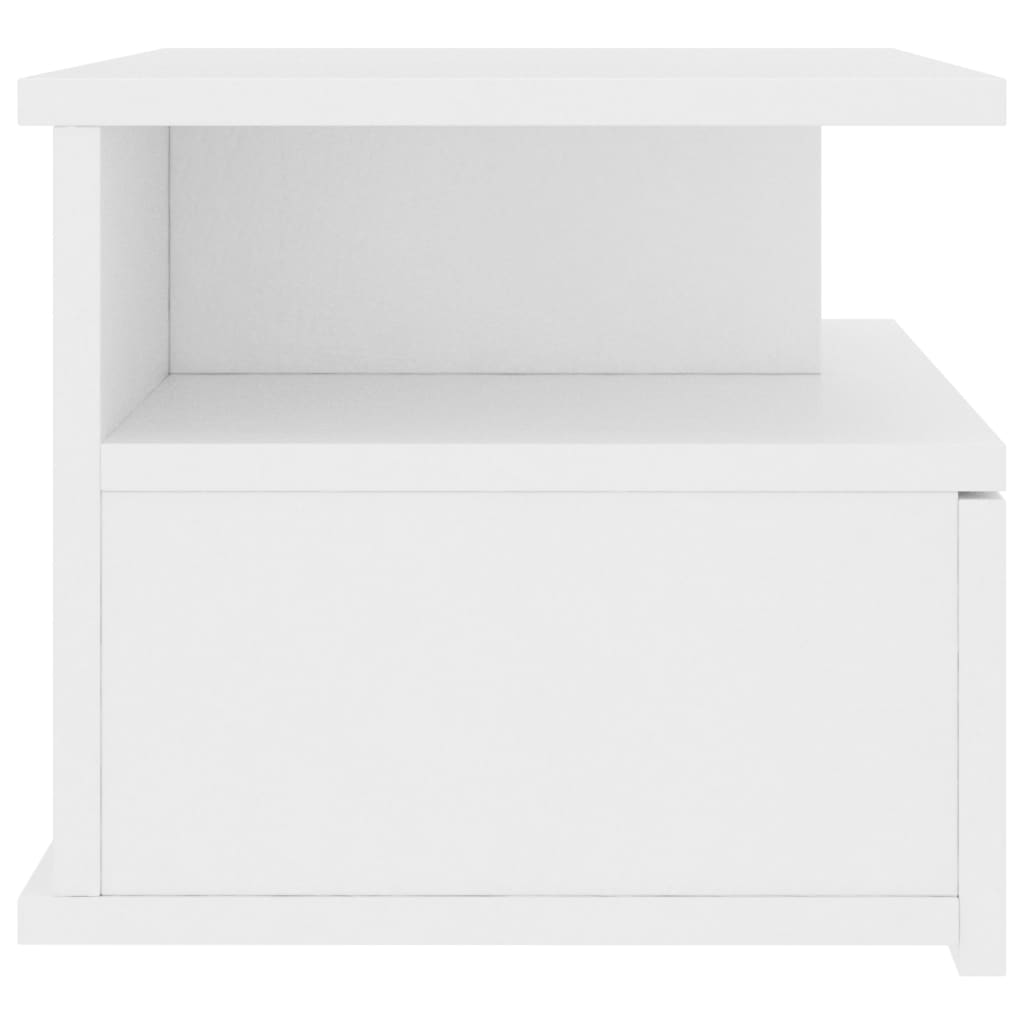 Mesa cabeceira suspensa 2 pcs derivados de madeira branco